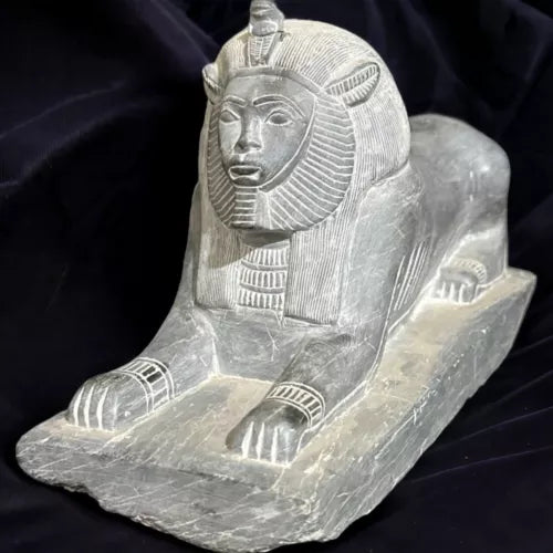 Rare Sphinx of Amenemhat III - Authentic Pharaonic Stone Statue