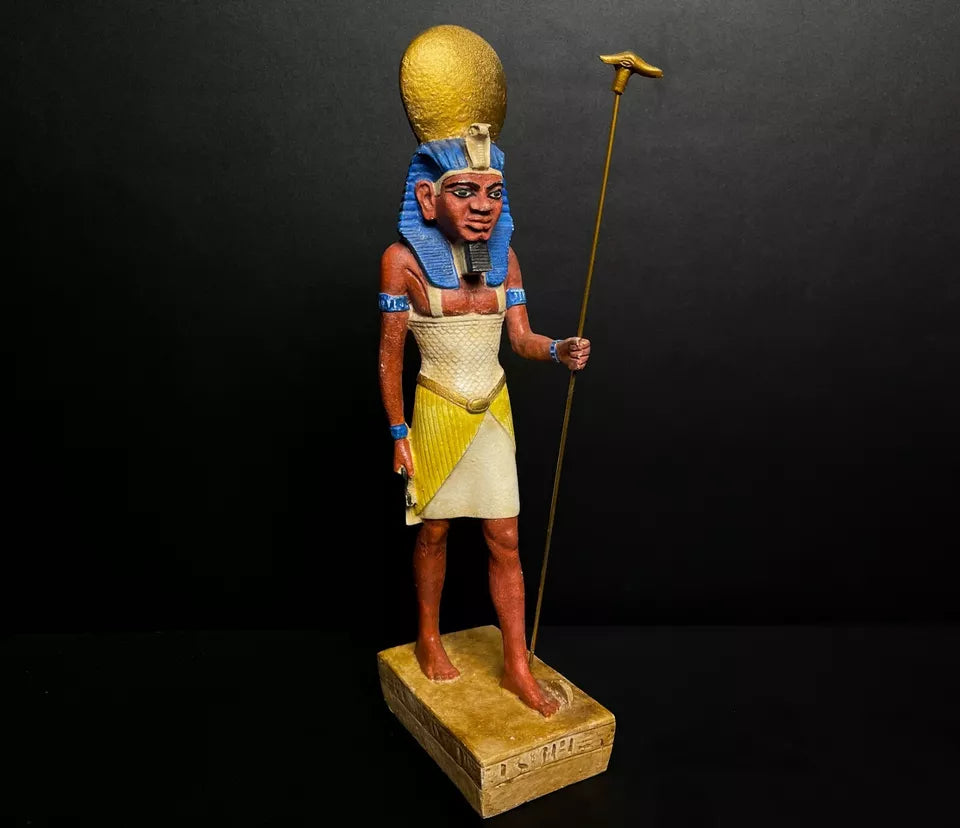 Amun RA statue God of sun - made from lime stone