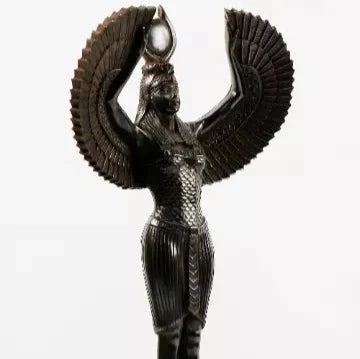 Amazing Standing goddess ISIS with the symbol of HATHOR on the head