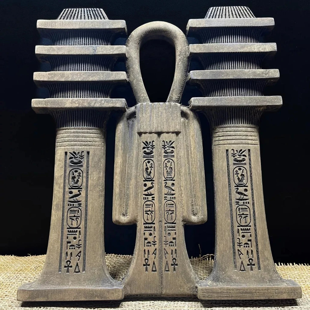 Handcrafted Egyptian Djeds and Ankh - Authentic Wood Sculpture – Wanna ...