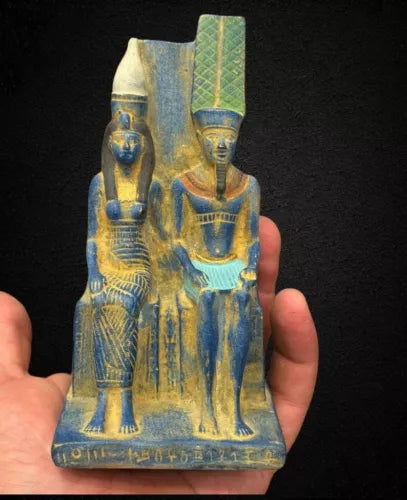 Antique Amun Ra and His Wife Mut Statue