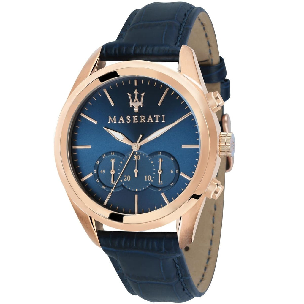 Maserati Traguardo Watch R8871612015 - Blue Dial and Leather Strap