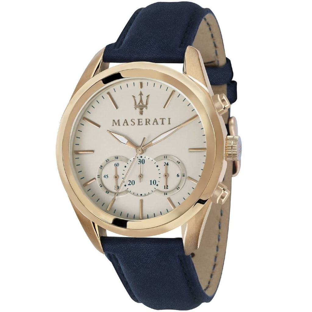 Maserati Traguardo Watch R8871612016 - White Dial and Leather Strap