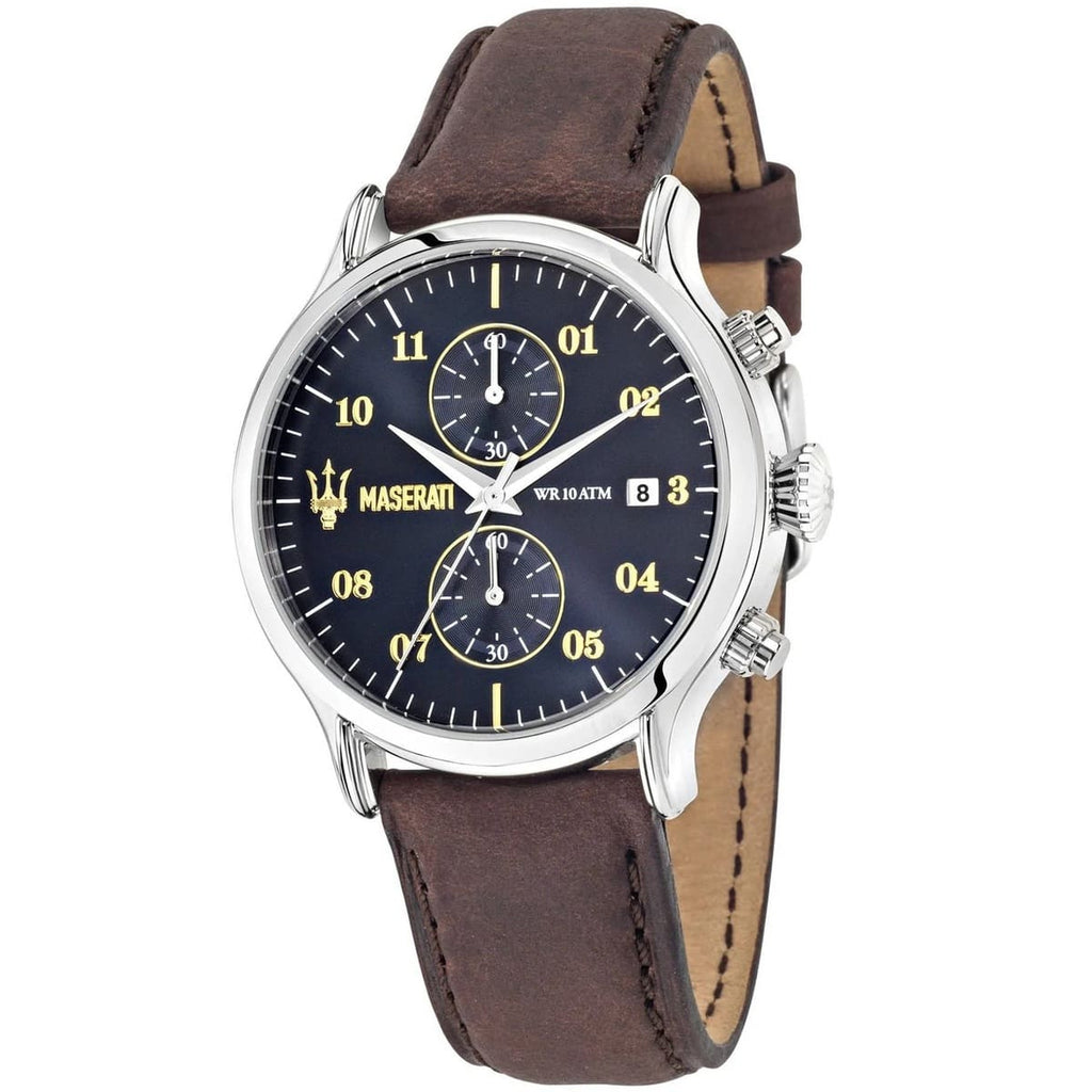 Maserati Epoca R8871618001 Watch - Blue Dial and Brown Leather Band
