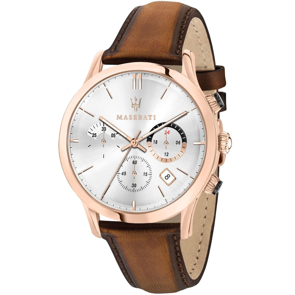 Maserati Ricordo R8871633002 Watch - White Dial and Brown Leather Band