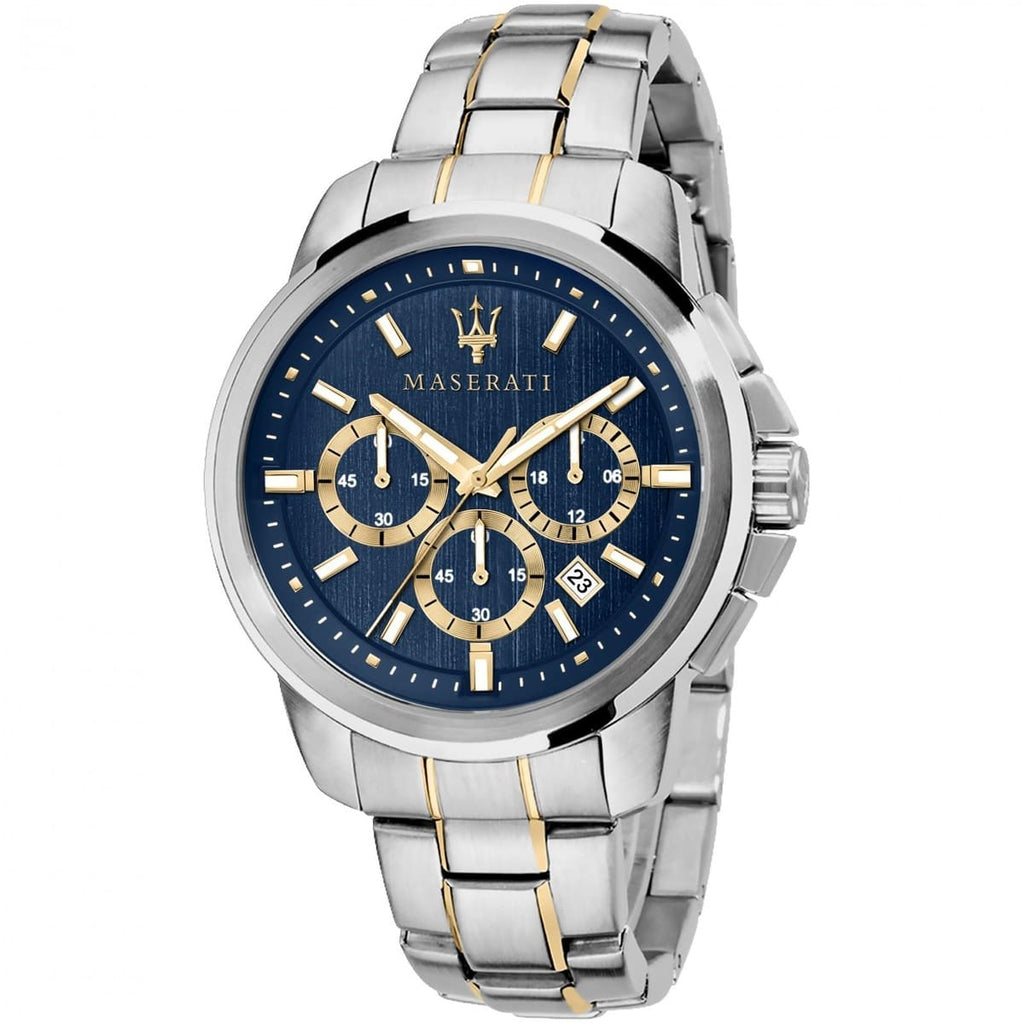 Maserati R8873621016 Watch - Blue Face with Gold & Silver Metal Strap