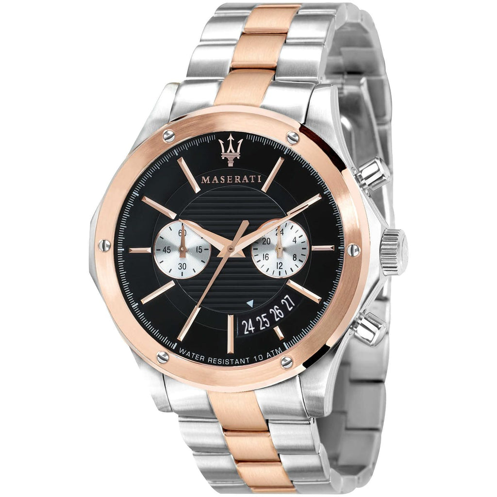 Maserati Men's Watch R8873627004 - Black Dial and Two-Tone Metal Band