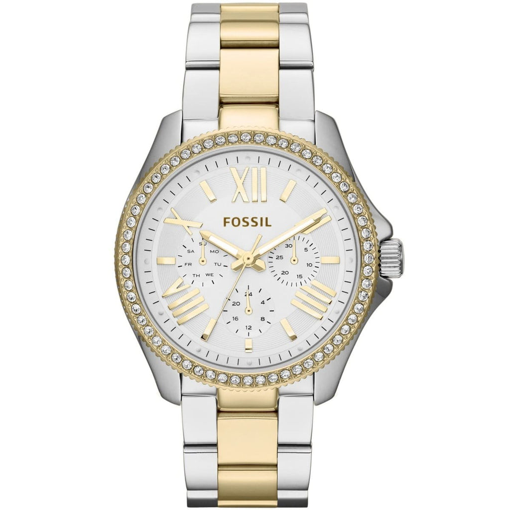 Fossil Cecile AM4543 Men's Watch – White Dial & Gold-Accented Bracelet