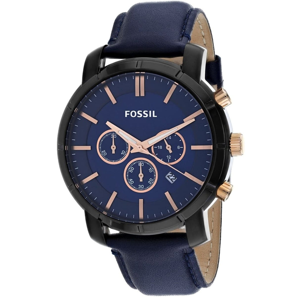 Fossil Lance BQ2007 Men's Watch - Blue Face with Matching Leather Band