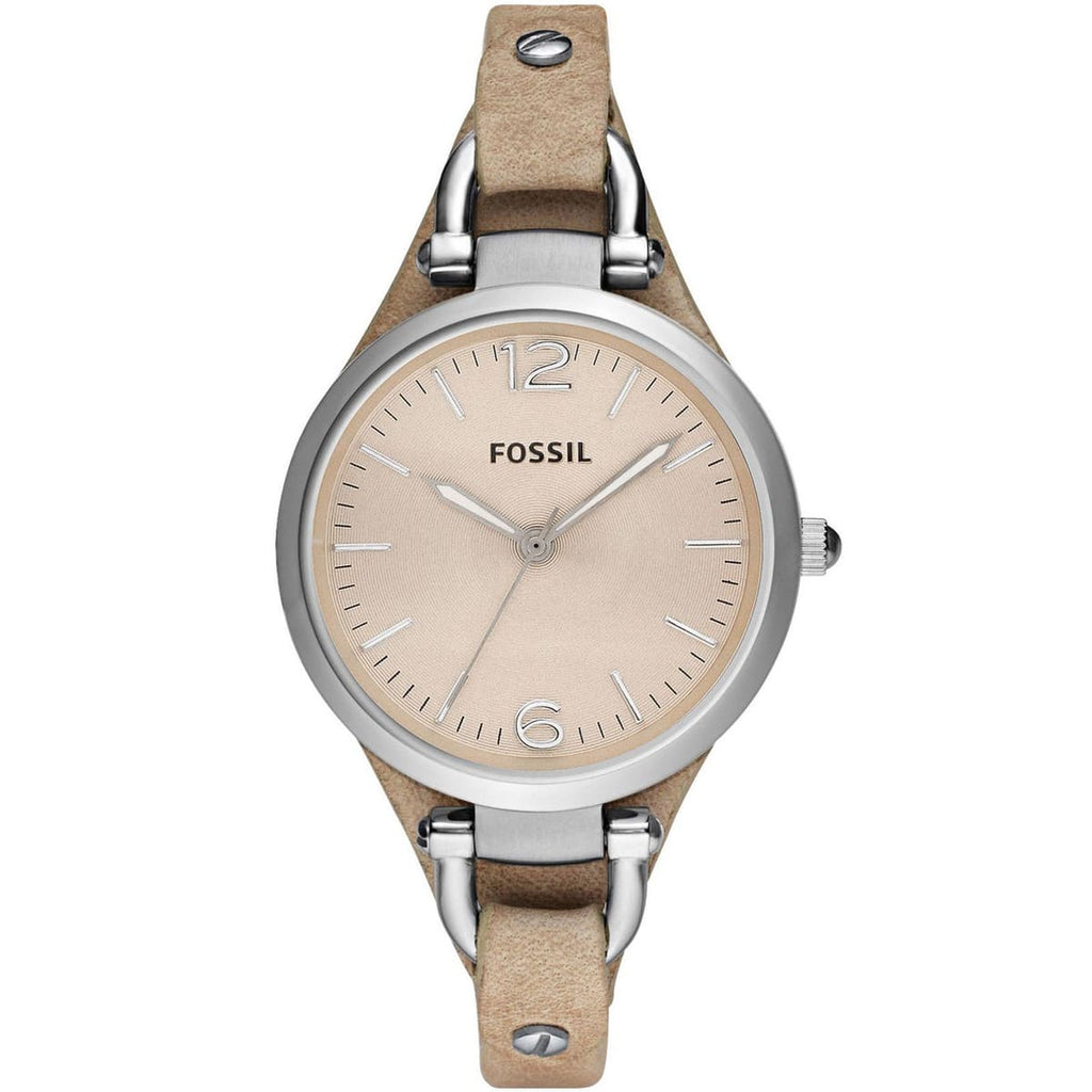 Fossil Women's Watch ES2830 - Neutral Face and Earthy Leather Strap