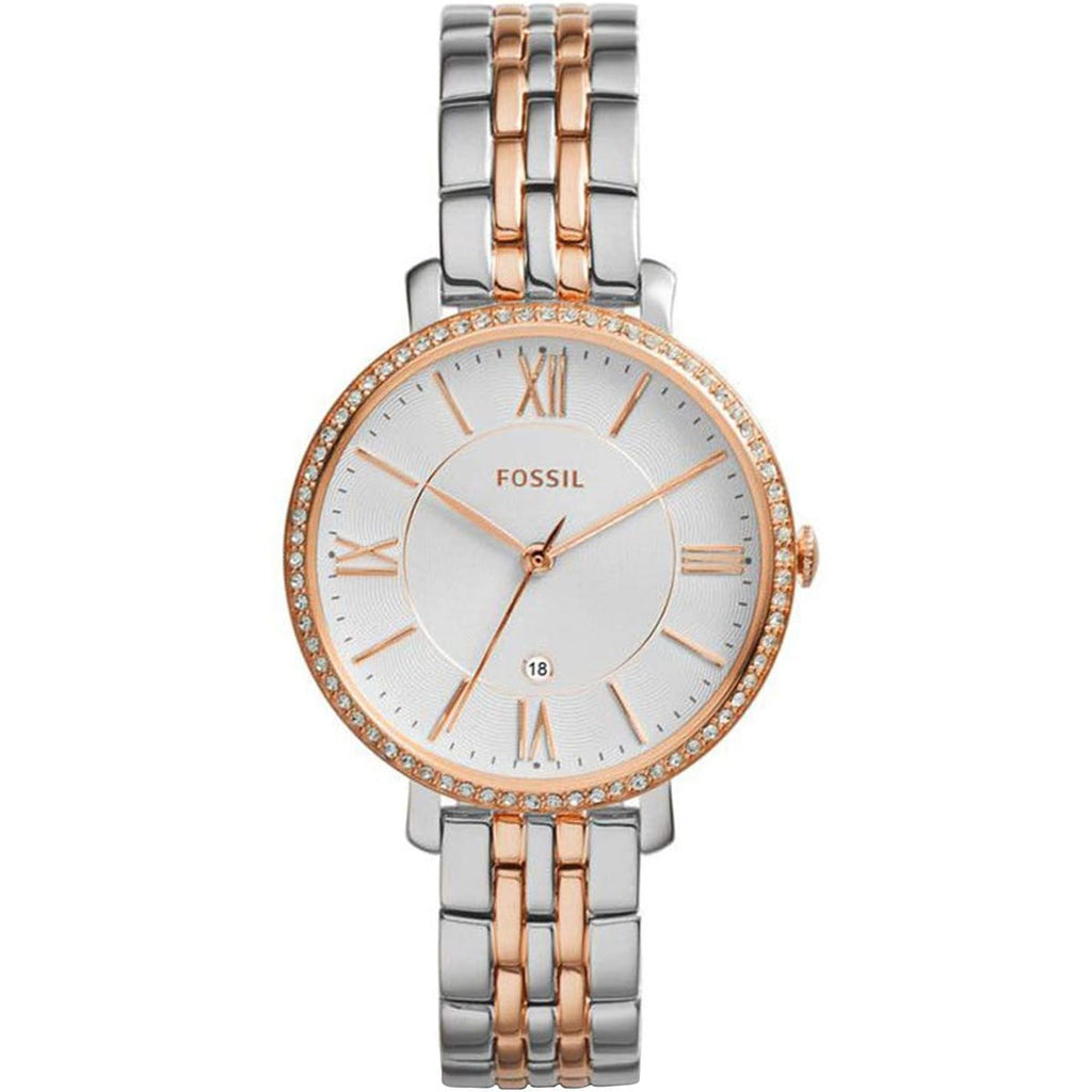 Fossil Women's Watch ES3634 - White Face with Two-Tone Metal Bracelet
