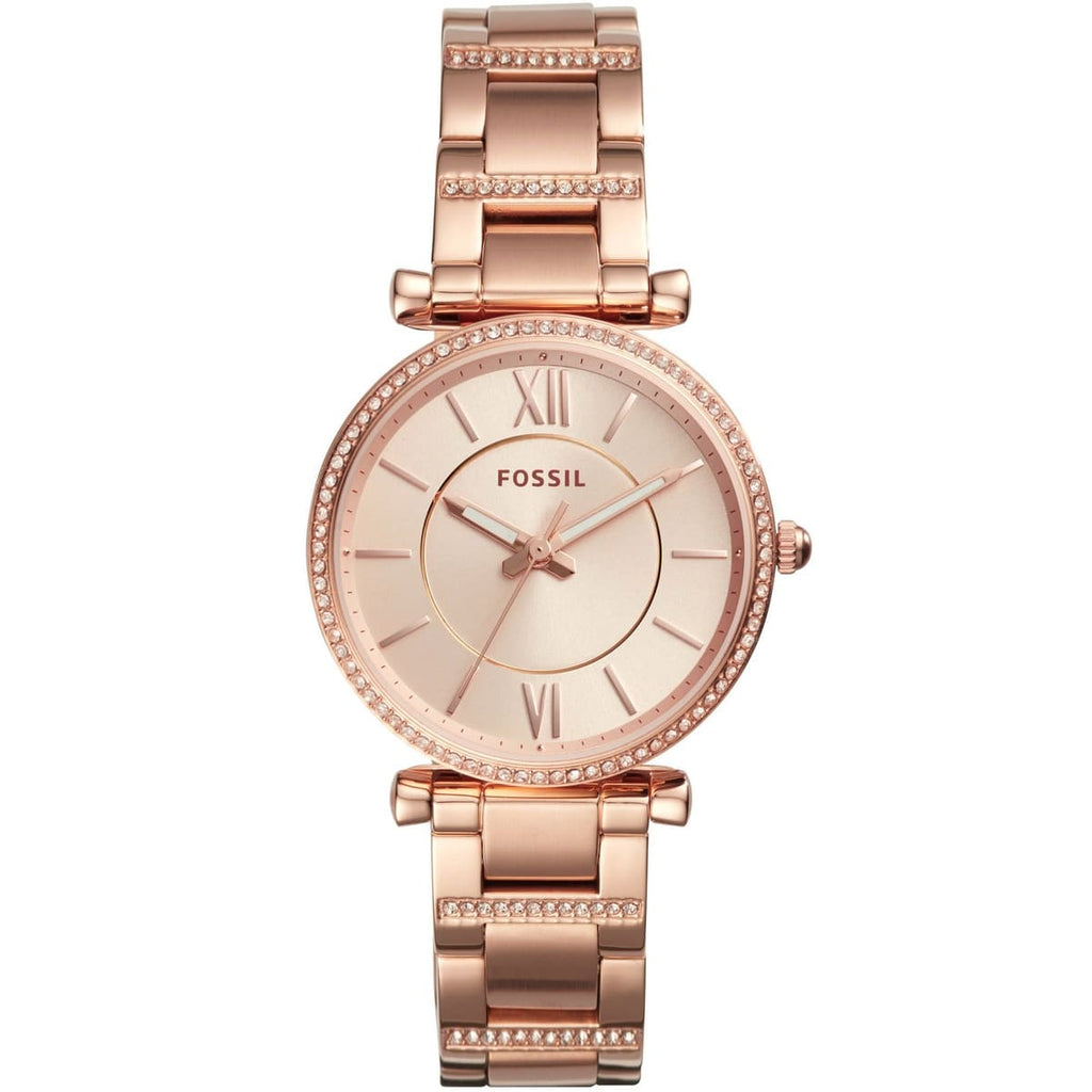 Fossil Women's Watch ES4301 - Rose Gold Dial and Matching Metal Band