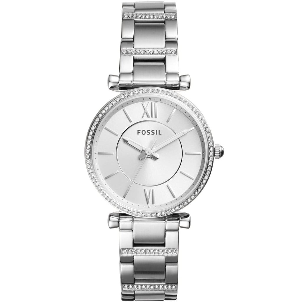 Fossil Women's Watch ES4341 - Silver Dial and Polished Metal Bracelet