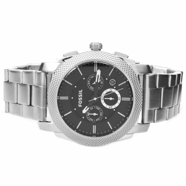 Fossil Machine FS4776 Men's Watch - Black Dial and Silver Bracelet