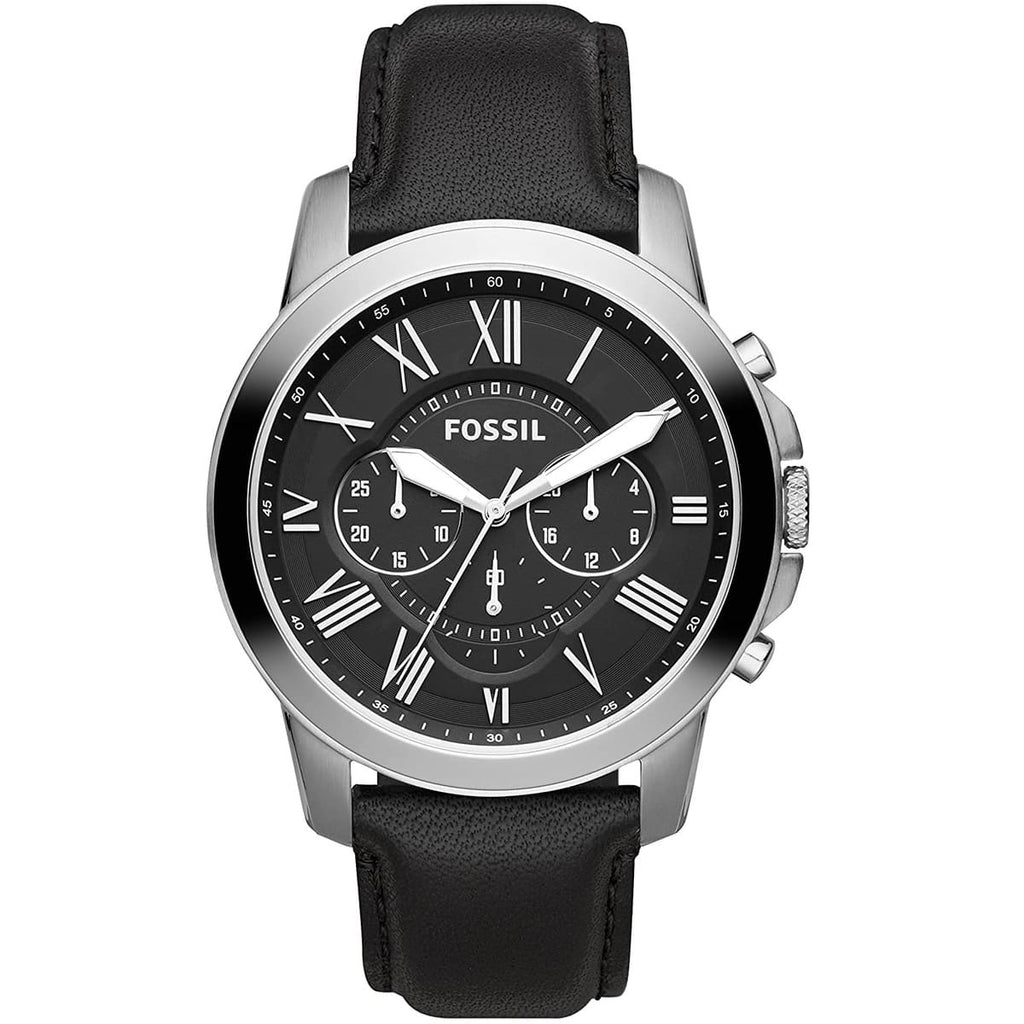Fossil Grant FS4812 Men's Watch - Black Dial and Genuine Leather Strap