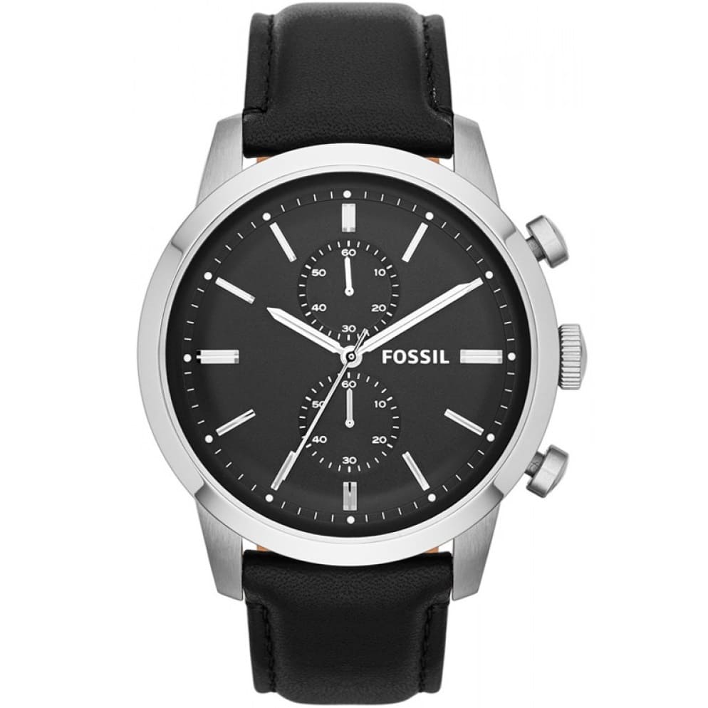 Fossil Townsman FS4866 Men's Watch - Black Dial and Leather Strap