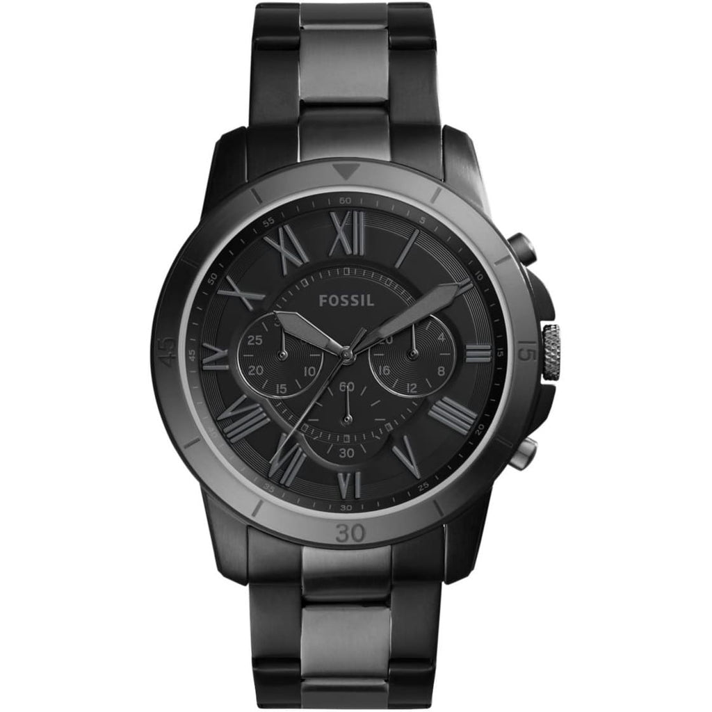 Fossil Men's FS5269 Watch - Black Dial with Black Stainless Steel Band
