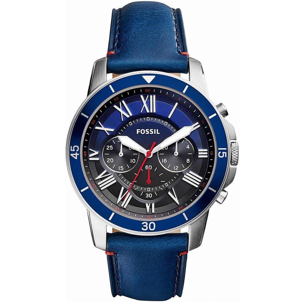 Fossil Grant Men's Watch FS5373 – Blue Dial and Genuine Leather Strap
