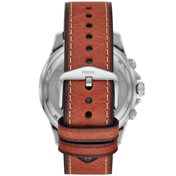 Fossil Men's Dillinger FS5675 Watch – Blue Dial and Brown Leather Band