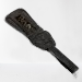 Egyptian sistrum of Hathor, black-finished museum reproduction — front view