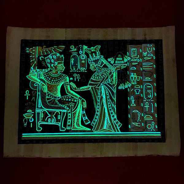 Glow in the Dark Papyrus Painting – Twin Flame Ritual of Nefertari