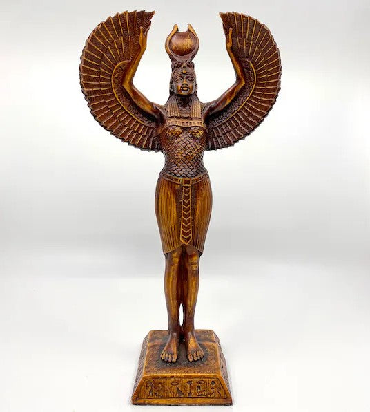 RARE Winged Goddess Isis Statue - Egyptian Protection Deity