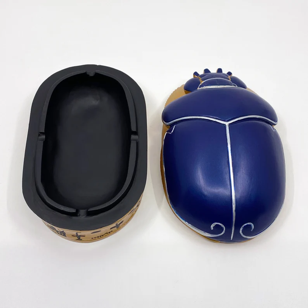 Unique Scarab Egyptian Jewelry Box with Hieroglyphics