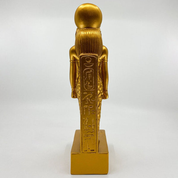 RARE Golden Sekhmet Healing Statue – Handcrafted Stone - 24K Gold Leaf