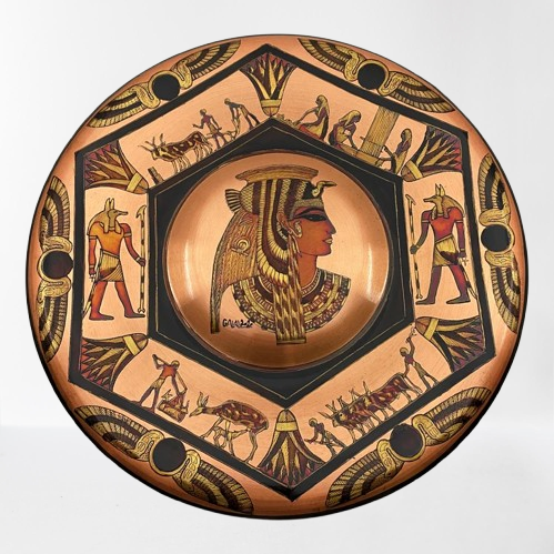 Handcrafted Cleopatra Wall Art - Egyptian Queen Art with Hieroglyphics