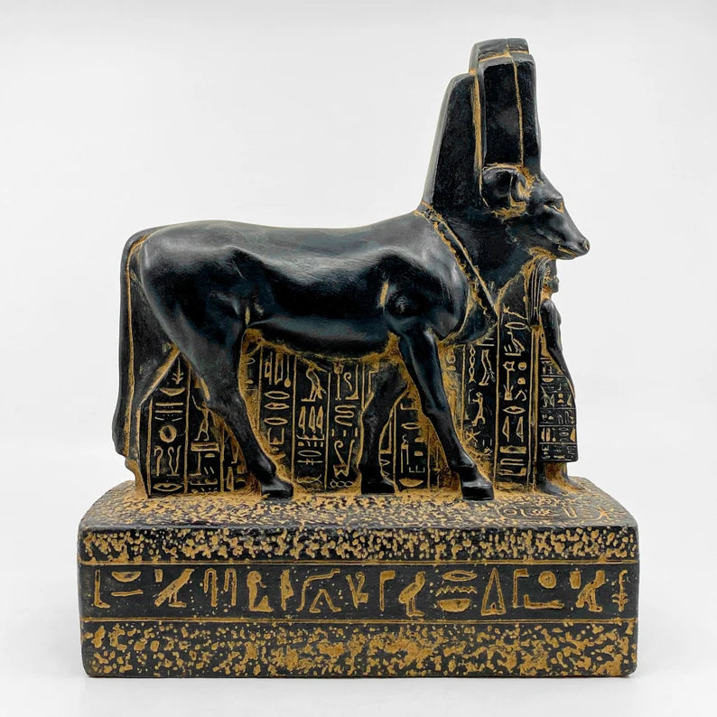 Authentic Egyptian Hathor Cow Goddess Statue - Handmade Replica of Ancient Deity