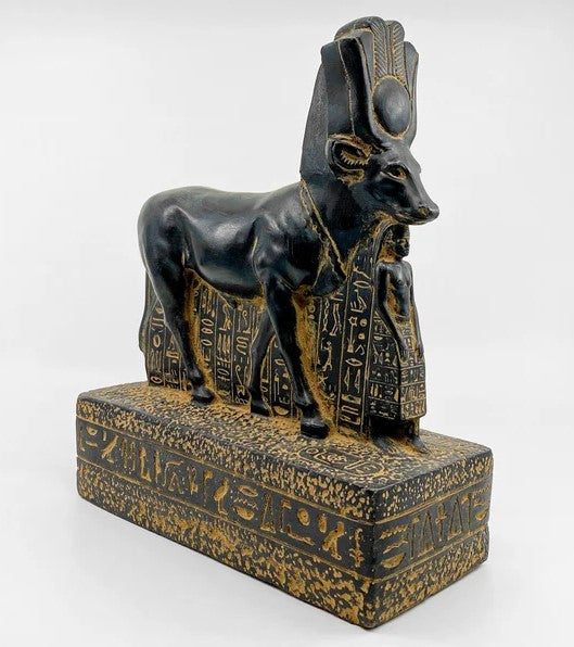 Authentic Egyptian Hathor Cow Goddess Statue - Handmade Replica of Ancient Deity