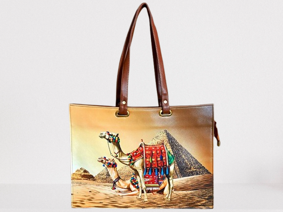 Handmade Egyptian Leather Bag - Adjustable Double Strap Shoulder Bag