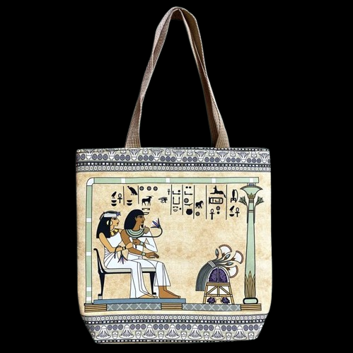 Twin Flame Lovers Egyptian Leather Bag – Handmade Boho Tote for Women