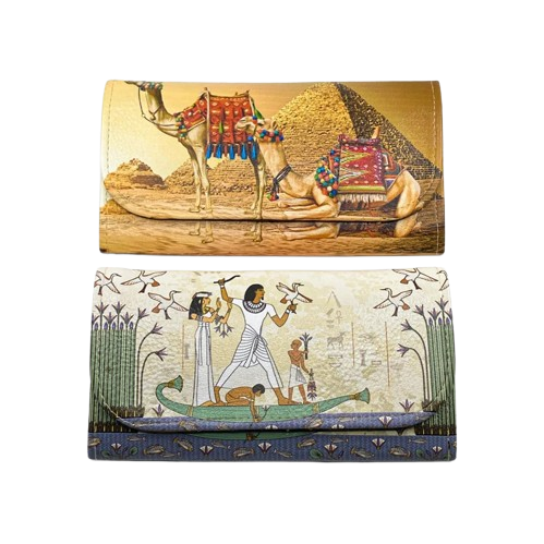 Handmade Egyptian Wallet – Goddess Isis and Sacred Sphinx Design