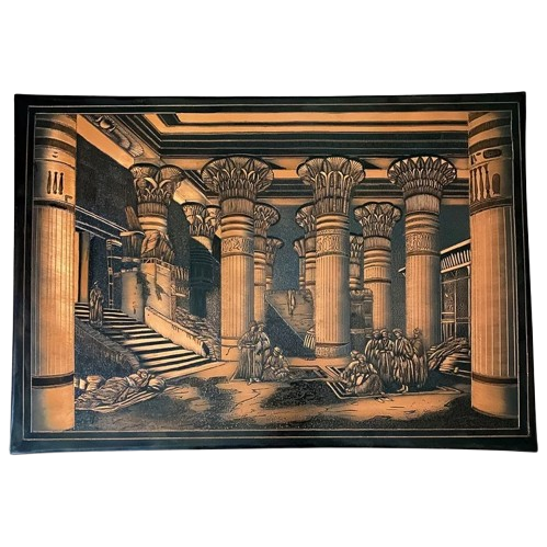 Handmade Temple of Dendera Painting - Authentic Egyptian Wall Art