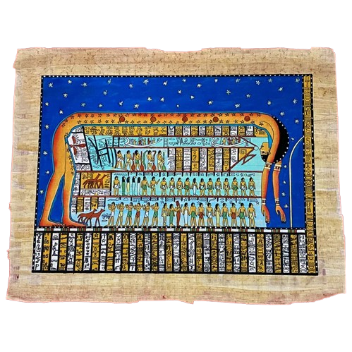 Egyptian Papyrus Painting - Goddess Nut Sky Goddess
