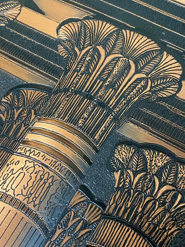 Handmade Temple of Dendera Painting - Authentic Egyptian Wall Art