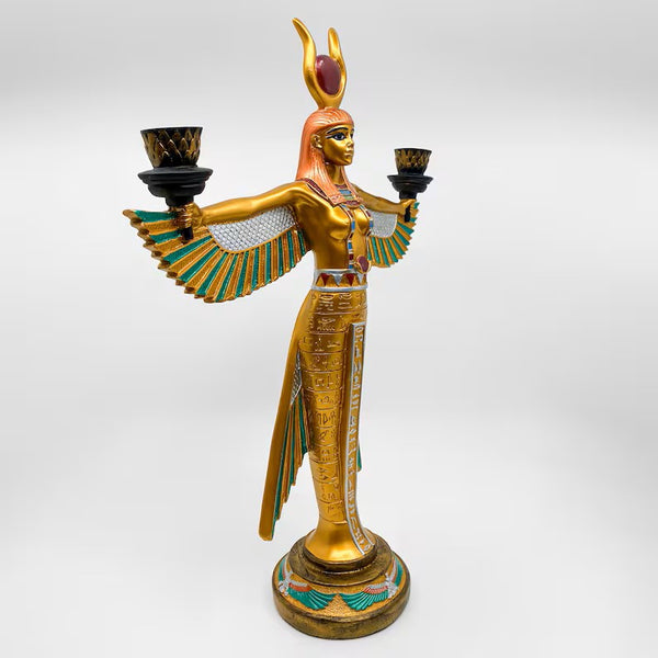 Sacred Isis Candle Holder Statue – Ancient Egyptian Goddess of Healing