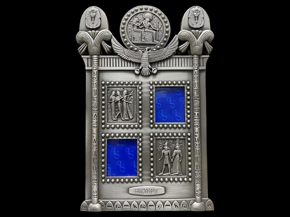 Handmade Egyptian Photo Metal Frame Featuring Ancient Gods