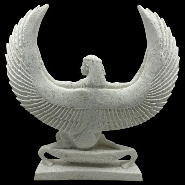 White Statue of Winged Isis - Goddess of Magic, Healing and Rituals