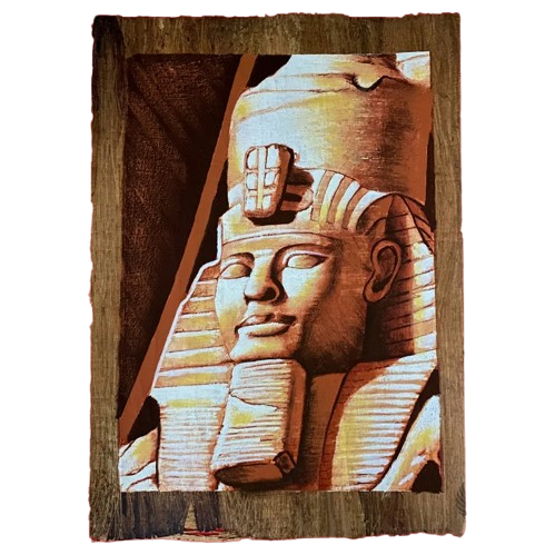 Egyptian Papyrus Painting - Pharaoh Ramses II at Abu Simbel Temple