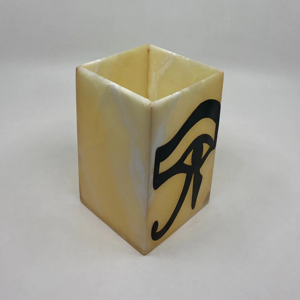 Magical Eye of Horus Night Light - Handcarved Alabaster Healing Vase