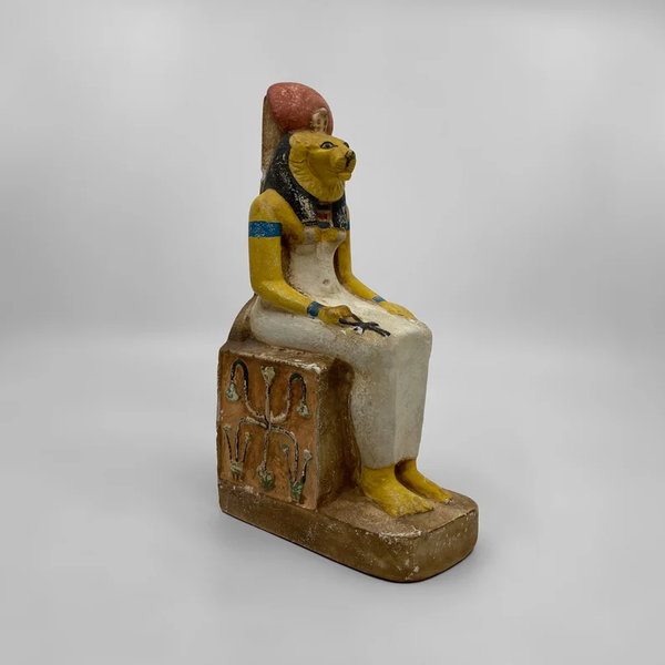 Handmade Egyptian Lioness Goddess Sekhmet Statue on Throne