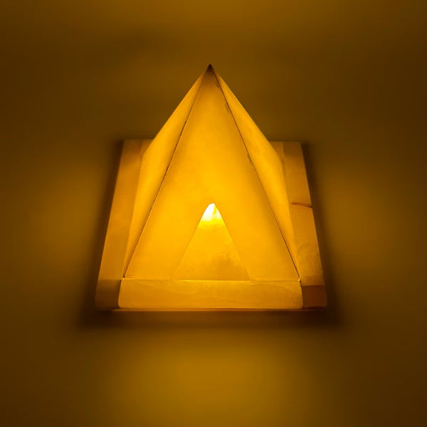 Authentic Egyptian Alabaster Pyramid – Handcrafted Healing Pyramid