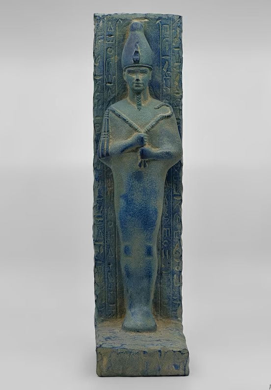 Handmade Egyptian Blue Stone Osiris Statue – God of the Underworld