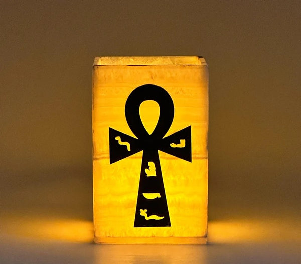 Sacred Egyptian Ankh Vase - Handmade Healing Vessel for Meditation