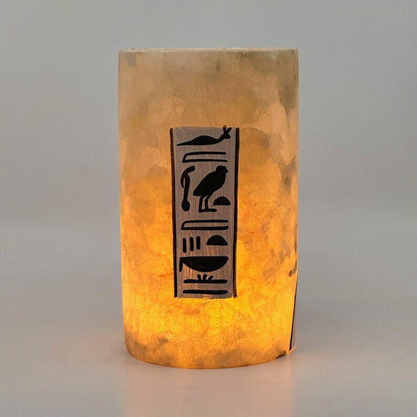 Handmade Egyptian Alabaster Vase of Thutmose I - Sacred Candle Holder