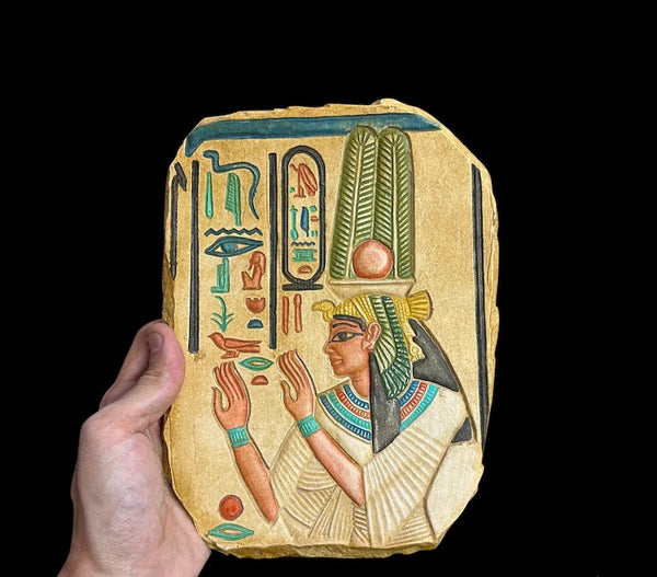 Breathtaking Wall Mounted Egyptian Sunken Relief - Queen Nefertari Art