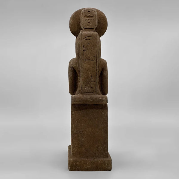 Rare Antique Stone Statue of Goddess Sekhmet Seated on Throne