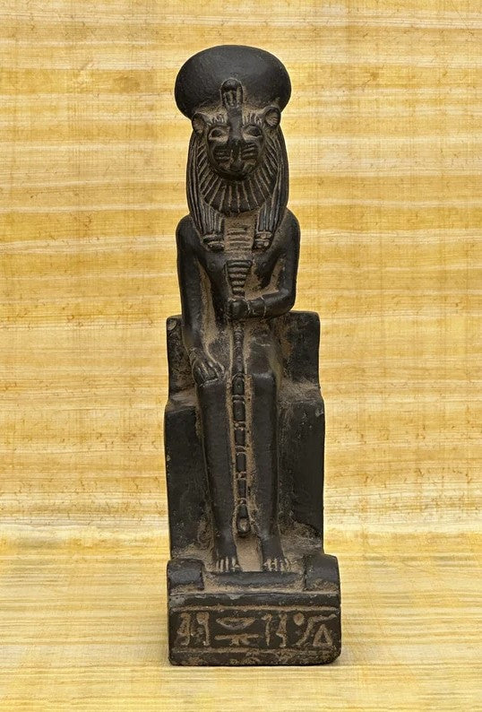 Rare Ancient Egyptian Goddess Sekhmet Statue - Seated on Throne